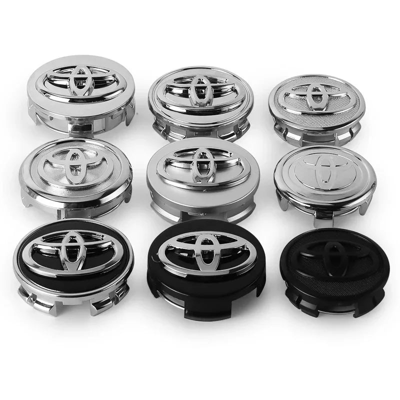 56/62mm Car Wheel Hub Center Caps 4PCS For Toyota Yaris Prius Rav4 Land Cruiser Highlander TRD Corolla C-HR Aygo Mod Parts