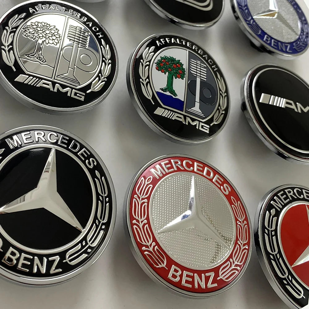 1pcs 56mm Car Aluminum Hood Emblem Front Badge Modification Accessories for Mercedes Benz C-Class E-Class W204 W205 W213 W214