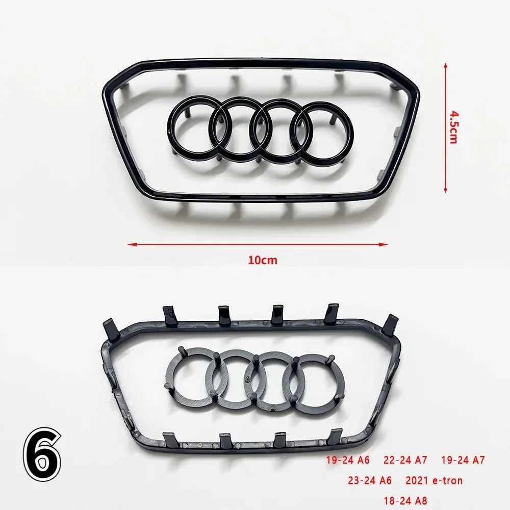 Automobile Steering Wheel Logo Bright Frame Strip Electroplated Car Logo Sticker For Audi A3 A4 B8 8P B9 8V A5 A6 C7 A7 Q3 Q5 Q7