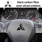 1pcs Mitsubishi carbon fibre steer wheel emblem Sticker Car Steering Wheel Sticker Car Interior Emblem Car styling Accessories