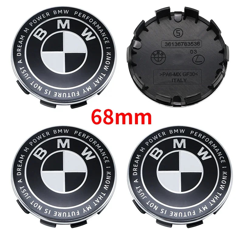 4Pcs 56mm 68mm Carbon Fiber Wheel Center Hub Caps 50th Anniversary Emblem for BMW M Power X5 E46 E90 F10 F30 G20