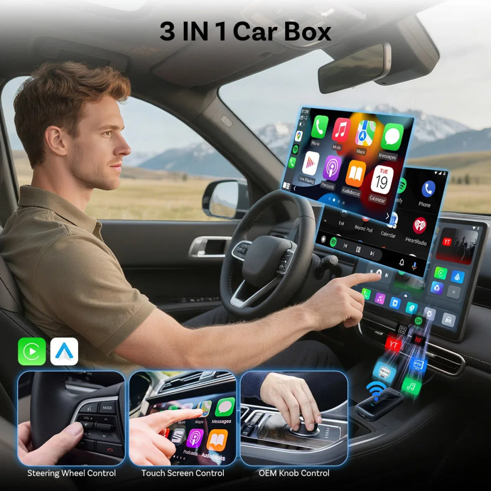 OTTOCAST Play2Video Express Wireless CarPlay Android Auto Adapter for Youtube Netflix for Volvo Chevrolet VW CarAccessorie
