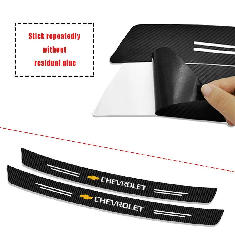 Carbon Fiber Car Rear Bumper Trunk Guard Protected Sticker for Chevrolet Malibu Captiva Cavalier Onix Aveo Silverado Chevy Tahoe