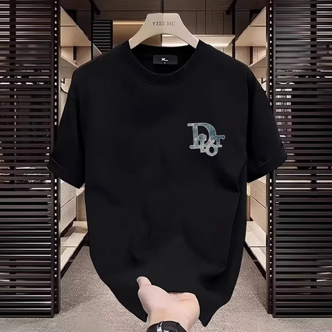 Fashion short-sleeved T-shirt - Men's and Women's New season round-neck printed 250G100%cotton half-sleeve T-shirt - Casual wear