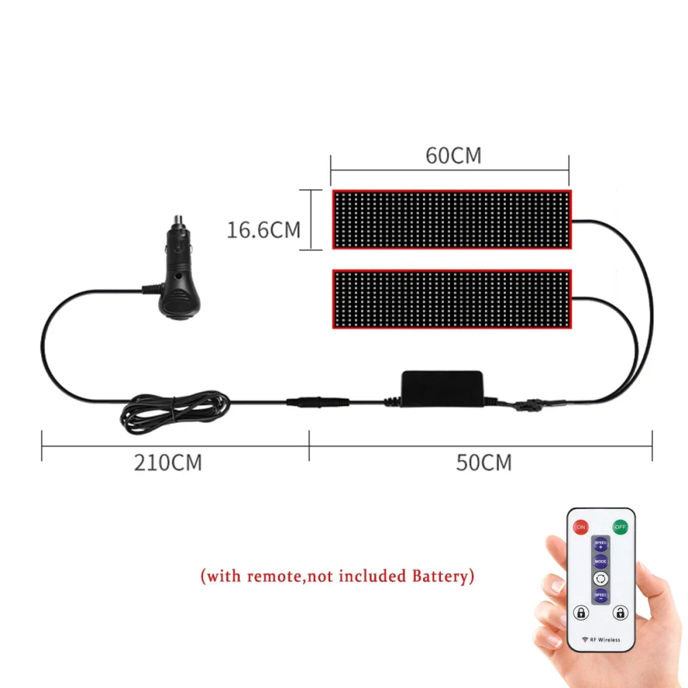 Truck Car Devil Eye LED Pixel Panel Light Remote Control Soft Foldable Lighting Scrolling For Board Windshield 12V 24V