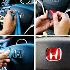 Honda Car Steering Wheel Logo Emblem H Badge Sticker for Honda Civic Accord CR-V Fit HRV Odyssey Vezel Auto Interior Accessories