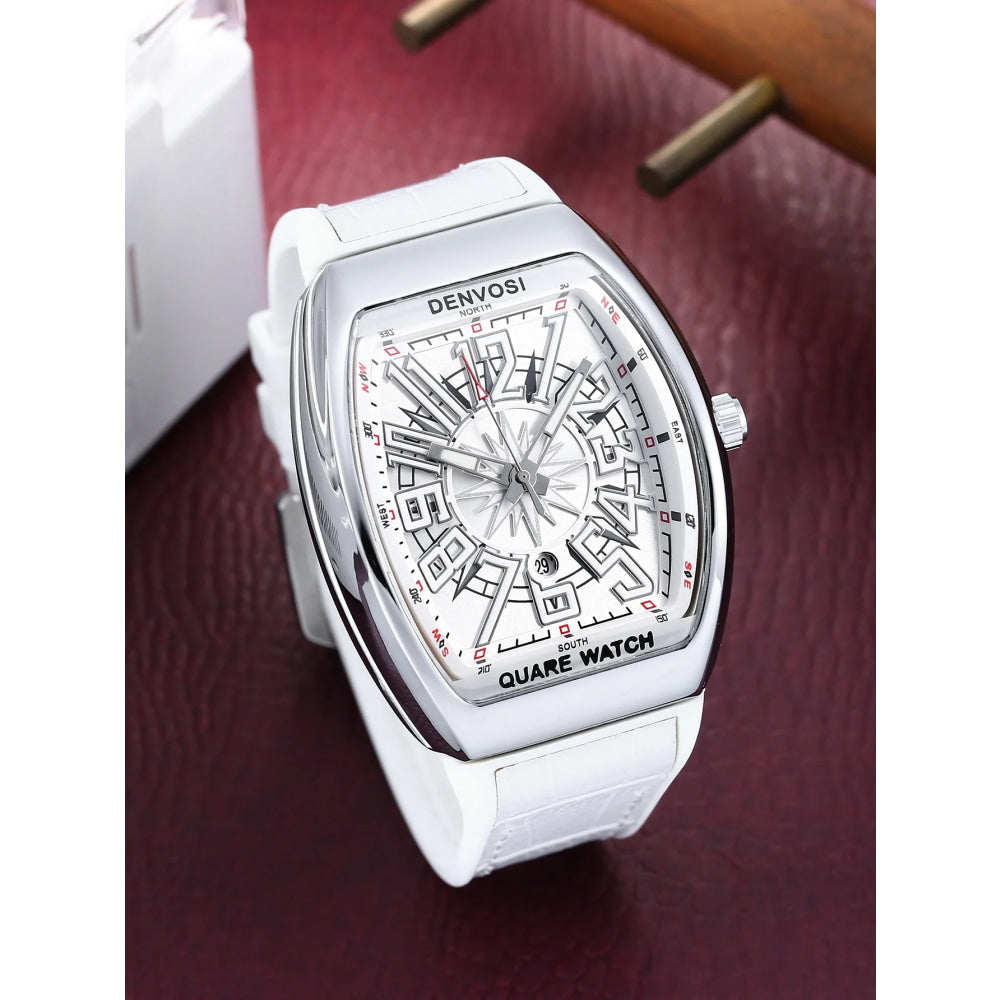 DENVOSI Men's Barrel shaped Watch, Luxury Fluorescent Silicone Strap, Men's Fashion, Leisure, Sports Quartz Watch