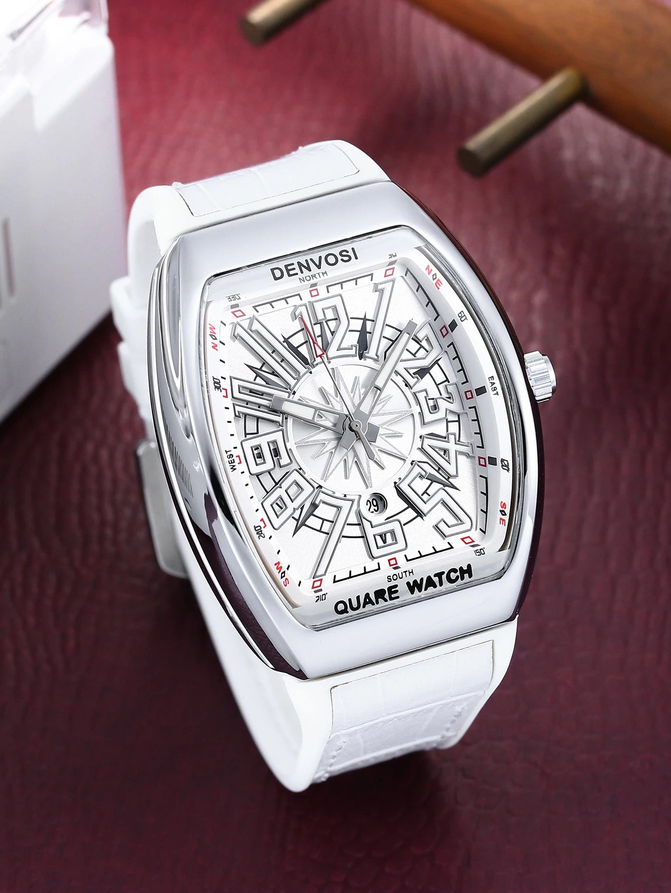DENVOSI Men's Barrel shaped Watch, Luxury Fluorescent Silicone Strap, Men's Fashion, Leisure, Sports Quartz Watch