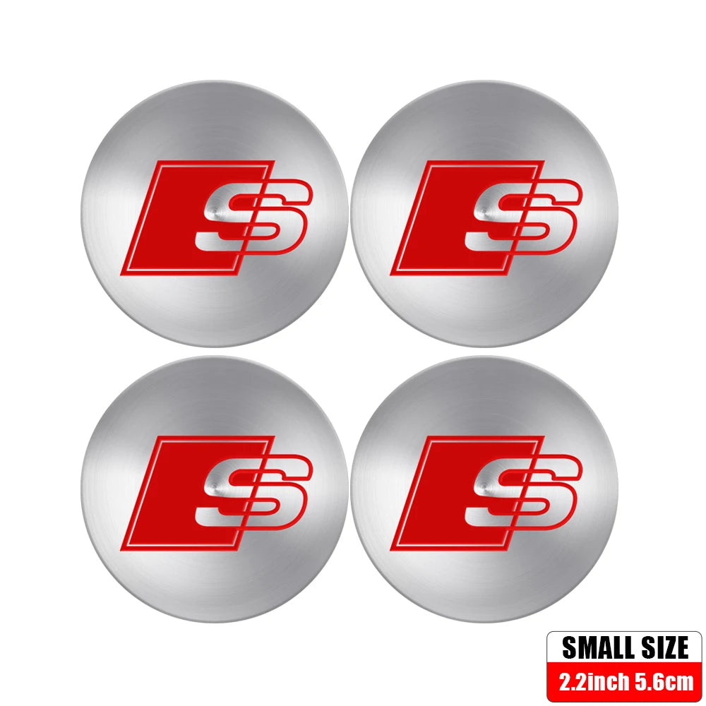 4pcs 56/65mm Car Wheel Center Hub Stickers 60/68mm Wheel Center Hub Caps Cover For AUDI A3 A4 A1 Q3 Q4 Q5 Q6 Q7 Q8 TT RS Sline