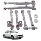 6-Piece Adjustable Lateral Traling Arm Link Kit for Subaru Impreza WRX Rear Suspension Adjustable for  STi GDA 02-07 Rear Full Set New