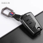 For Toyota Camry RAV4 Forturner Hilux Auris Corolla Avensis Verso Yaris Aygo Scion TC ABS Carbon Fiber Style Car Key Case Cover