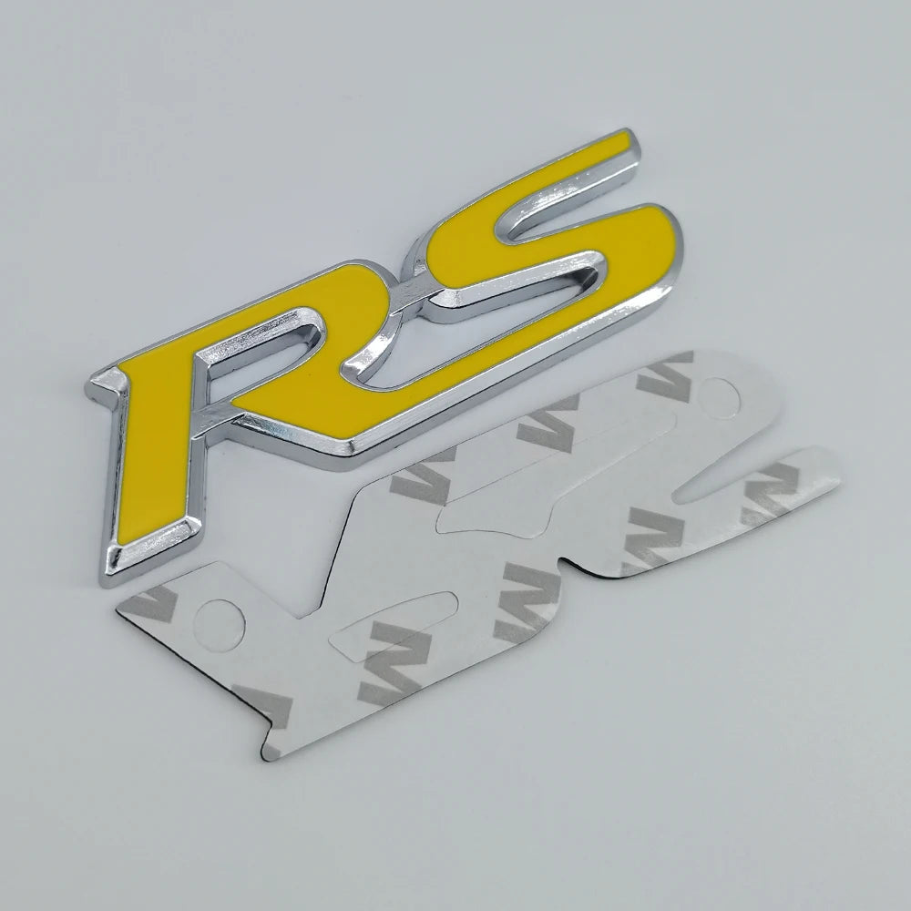 3D Metal Logo RS Emblem Letters Car Front Grille Badge Rear Trunk Sticker For Honda Civic City Fit Shuttle Jazz Car Acceessories