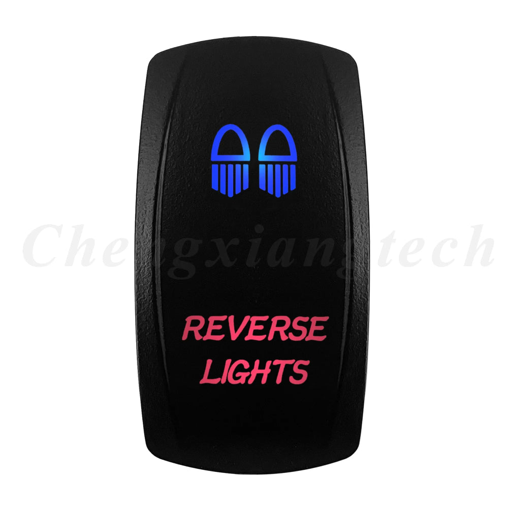 Waterproof 5 Pins SPST On/Off Rocker Switch Blue & Red Led 20A/12V 10A/24V Toggle Switch GPS for Cars,Trucks, RVs, Boats