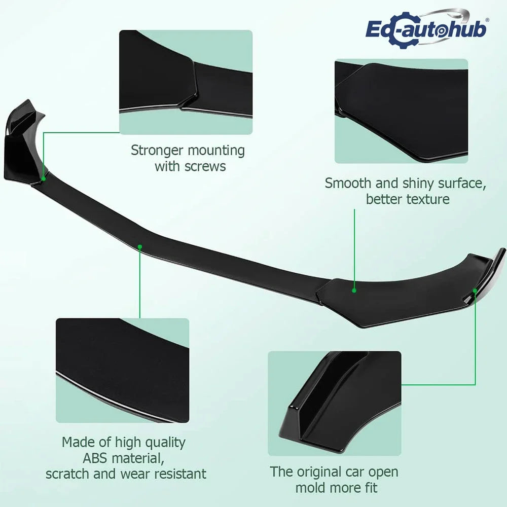 Black Painted Front Splitter Lip Body Kit for Chevy Chevrolet Trax 2023-2026 Auto Accessories Custom Fit Styling Kit