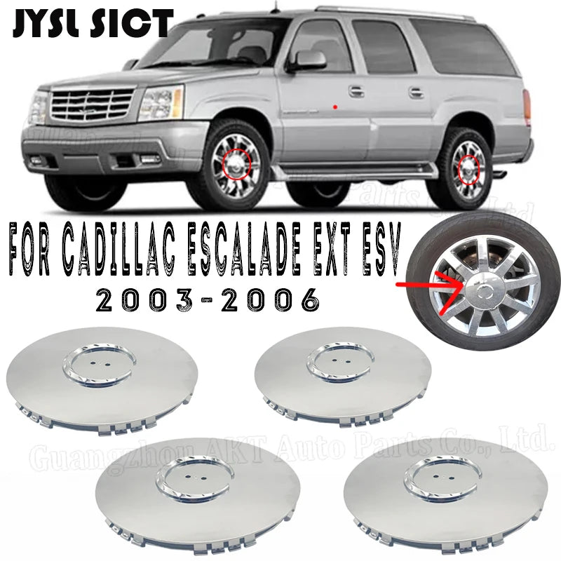 4PCS/lot Mirror Chrome Wheel Hub Center Caps OEM 9594877 Cross Reference 9594878 Fit 2003-2006 Cadillac Escalade EXT ESV Factory