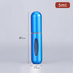 Mini atomizador de botella de Perfume recargable, pulverizador de aluminio, contenedor de líquidos portátil de viaje, herramienta dispensadora de cosméticos, 1 ud.