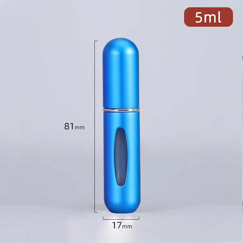 Mini atomizador de botella de Perfume recargable, pulverizador de aluminio, contenedor de líquidos portátil de viaje, herramienta dispensadora de cosméticos, 1 ud.