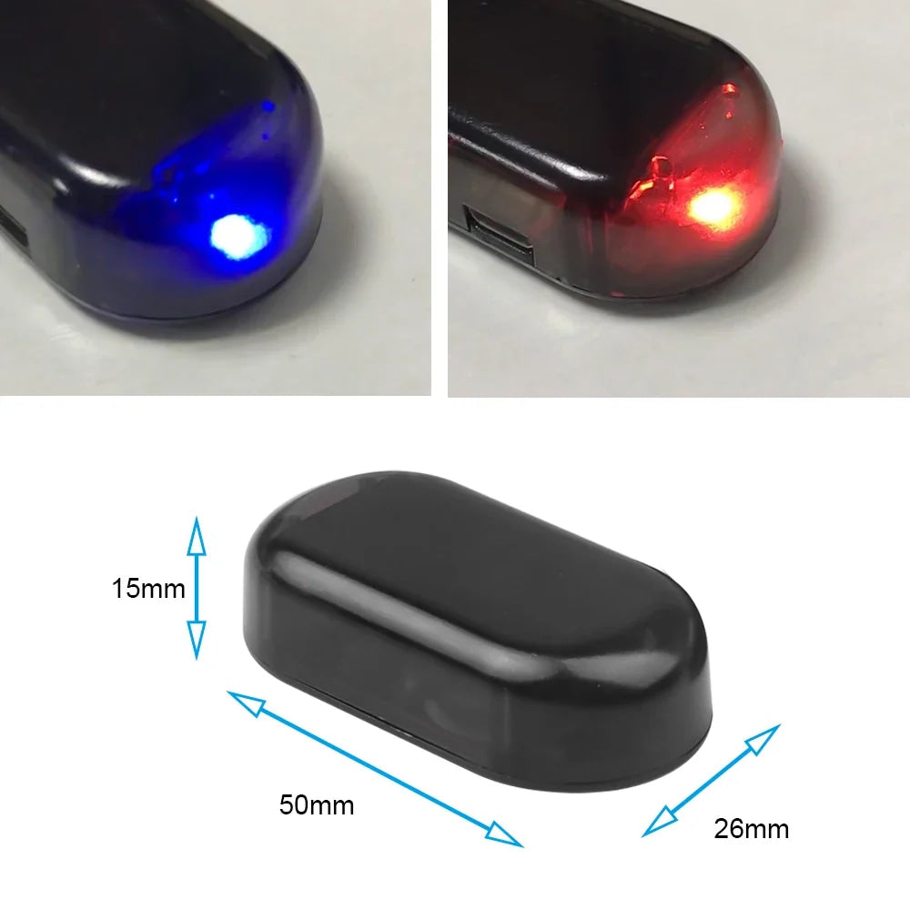 SEAMETAL 1/2 Uds. Luz de alarma simulada alimentada por energía Solar, luz de seguridad falsa inalámbrica para coche, lámpara de advertencia, LED antirrobo intermitente