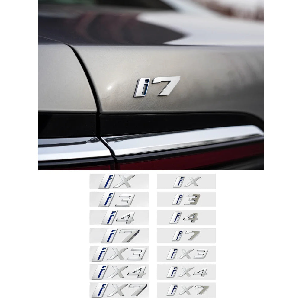 New Rear Trunk Emblem iX i3 i4 i7 iX3 iX4 iX7 Letters Sticker for BMW X1 X3 X4 X5 X7 Car Badge Decal Auto Exterior Accessories