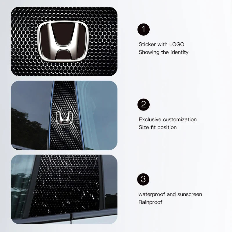 Car Stickers B-Pillar Center Column Decoration Cover Decals Auto Accessorie For Honda Civic FIT CRV Accord Jazz HRV Insight CRZ