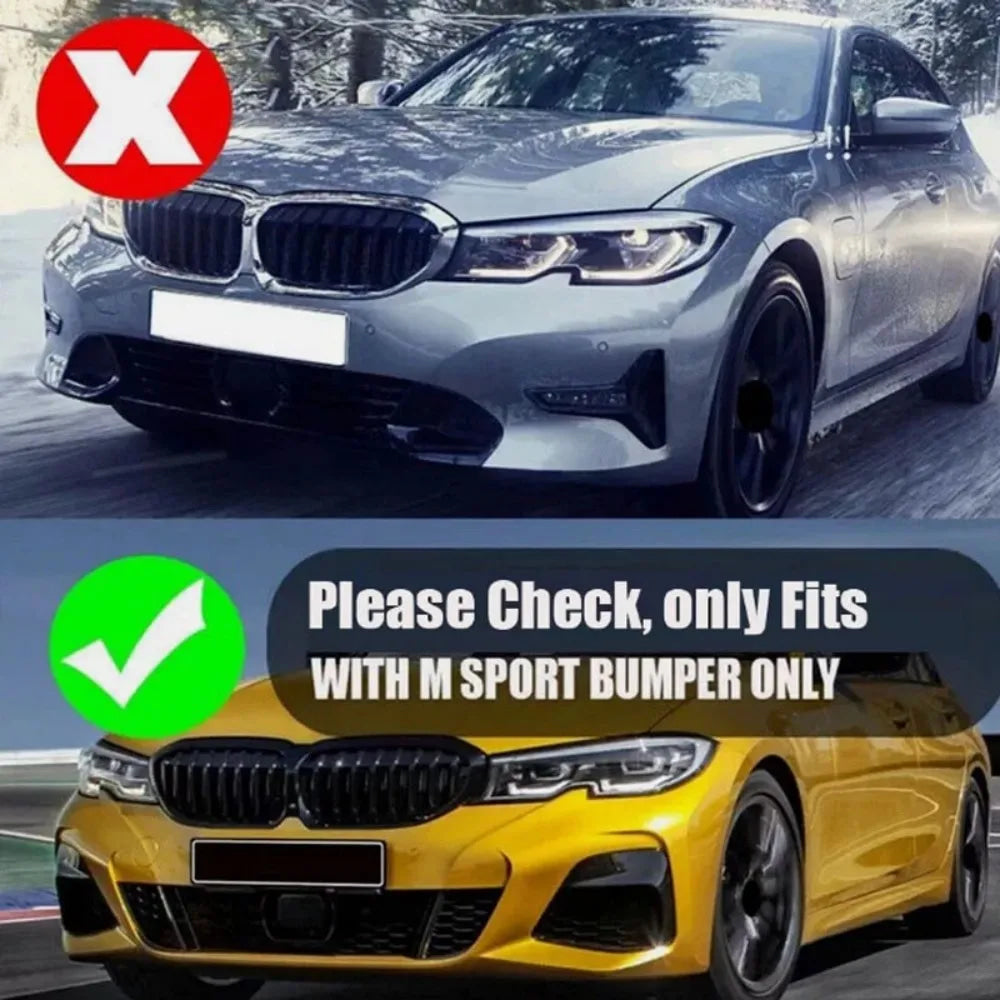 GT Style Front Bumper Lip For BMW BMW 3 Series G20 G21 G28 M340i 330i 330e M Sport 2019-2022 Diffuser Body Kit Glossy Black