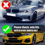 GT Style Front Bumper Lip For BMW BMW 3 Series G20 G21 G28 M340i 330i 330e M Sport 2019-2022 Diffuser Body Kit Glossy Black
