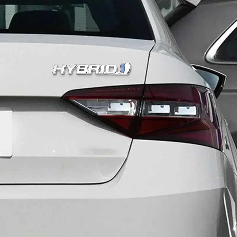 3D Metal HYBRID Logo Side Fender Rear Trunk Emblem Badge Car Sticker Decals For Toyota Prius Camry Crown Auris Rav4s TRD