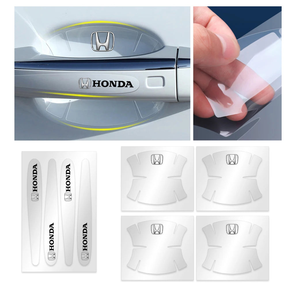 4/8Pcs Car Accessories Door Handle Badge Door Bowl Trim Sticker For Honda Mugen Accord Civic Vezel Jazz City HRV Insight