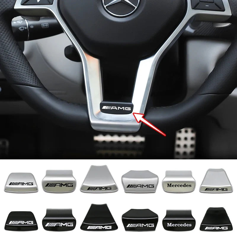 3D ABS Car Steering Wheel Emblem Sticker Badge For Mercedes Benz AMG W205 W206 W177 W168 W108 AMG W176 W204 W212 Accessories