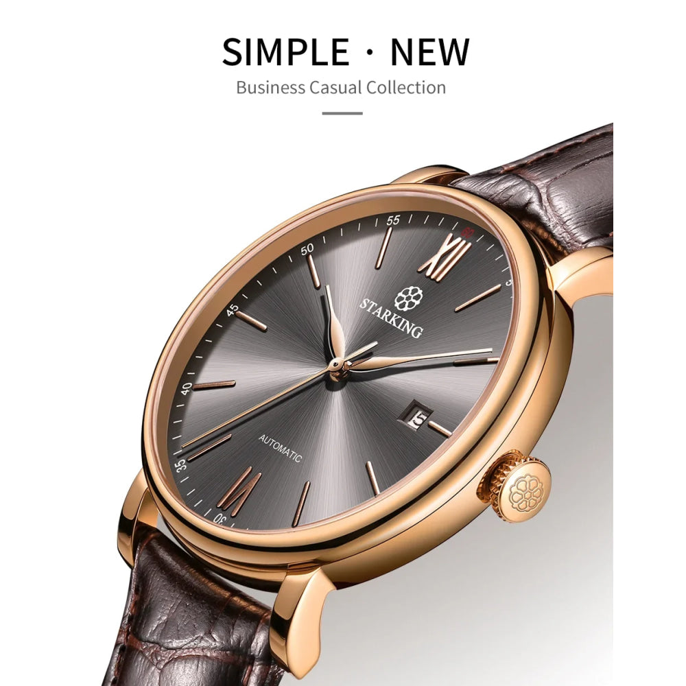 STARKING Sapphire 8215 Automatic Watch Fashion Sports Business Casual Wristwatch Waterproof Wear-resistant Watch Gifts for Men