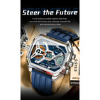 POEDAGAR Top Luxury Men Clock LED Calendar Week Luminous Man Wristwatch Electronic Rectangle Silicone Strap Quartz Men's Watches