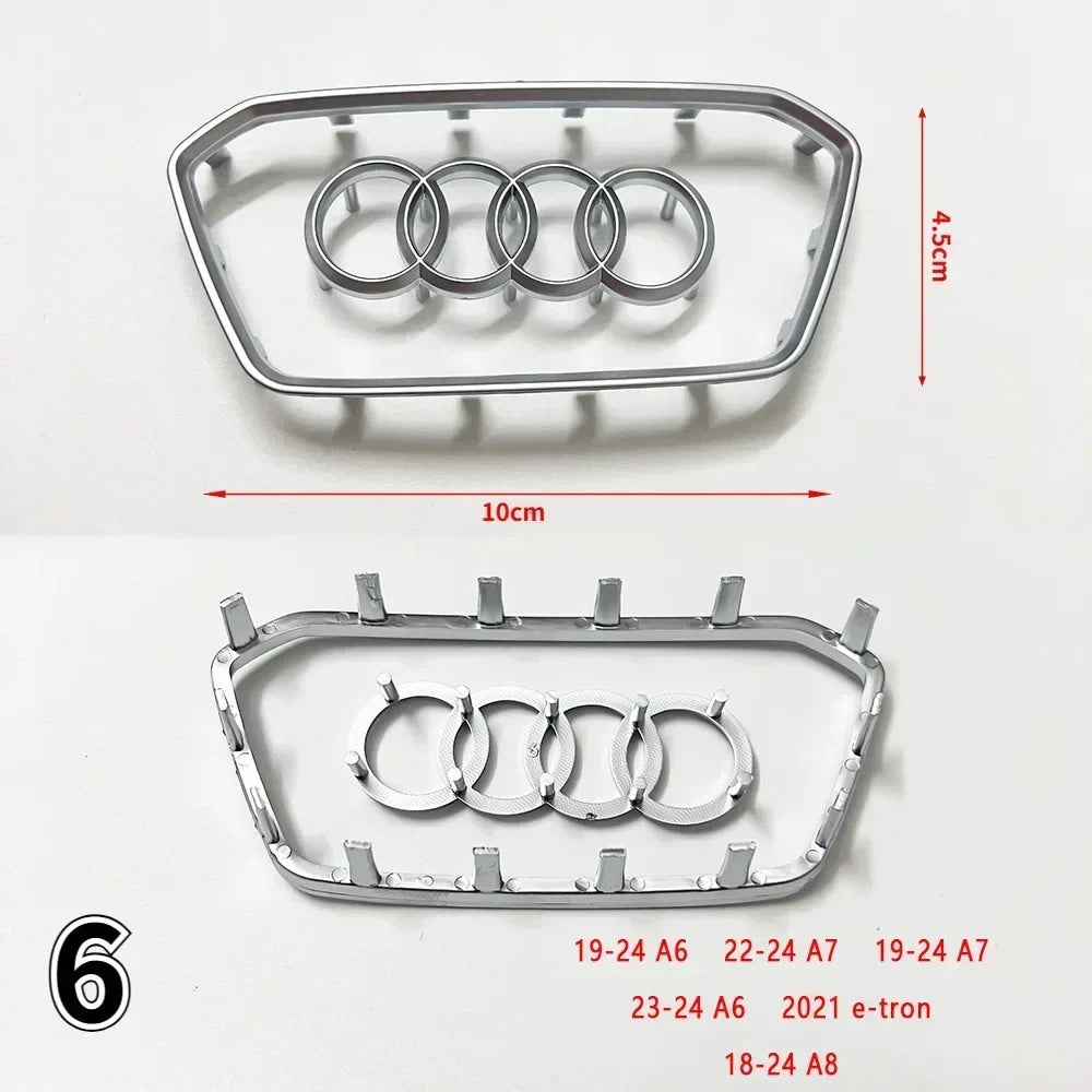 Automobile Steering Wheel Logo Bright Frame Strip Electroplated Car Logo Sticker For Audi A3 A4 B8 8P B9 8V A5 A6 C7 A7 Q3 Q5 Q7