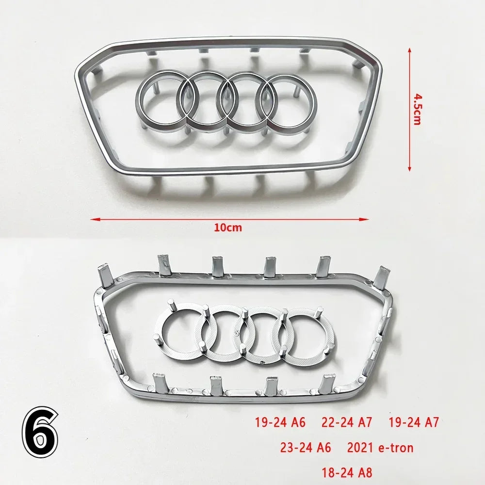 Automobile Steering Wheel Logo Bright Frame Strip Electroplated Car Logo Sticker For Audi A3 A4 B8 8P B9 8V A5 A6 C7 A7 Q3 Q5 Q7