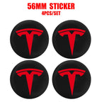 Hot 4pcs 56mm Car Wheel Center Hub Stickers Cap Emblem Cover Tesla Model 3 Model S Model X Y Juniper Roadster Wye Accessories