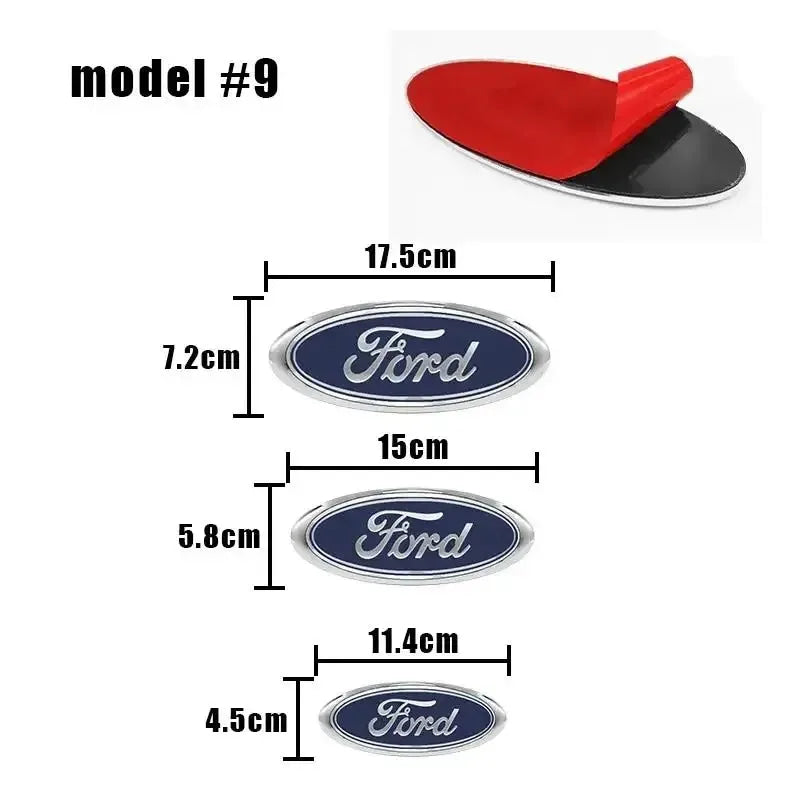 Car Styling Front Hood Emblem Rear Trunk Badge Grille Logo Sticker For Ford Focus MK3 Ranger Mondeo Fiesta S-Max  MK4 Kuga
