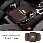 Car Armrest Cushion Leather Arm Rest Box Pad With Storage Bag For Chevrolet Corvette Montana TrailBlazer Silverado Traverse Bolt