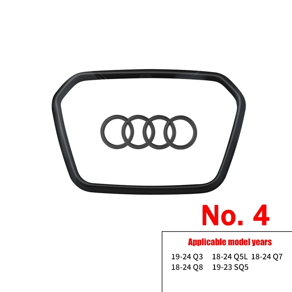 Car Styling Steering Wheel Center Logo Cover Replacement Trim Accessories For Audi Sline TT A3 A5 A7 Q3 Q5 Q7 Q8 A4L A6L A8L Q5L