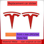 metal For Tesla- Car Front Emblem Rear Trunk Emblem Suitable for Model 3 Mode Y logo replacement rear and rear logos blackening