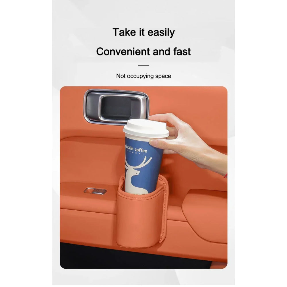 For Toyota Car Door Water Cup Holder Back Seat Drink Rack Leather Storage  Corolla Yaris Prius Camry Auris Avensis car sticker