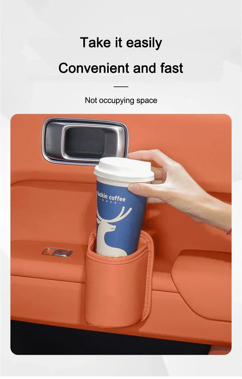 For Toyota Car Door Water Cup Holder Back Seat Drink Rack Leather Storage  Corolla Yaris Prius Camry Auris Avensis car sticker