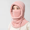 Pasamontañas de invierno Unisex con capucha de punto, bufanda para bicicleta a prueba de viento, gorro para hombres y mujeres, máscara de esquí de lana cálida con cordón, equipo para clima frío