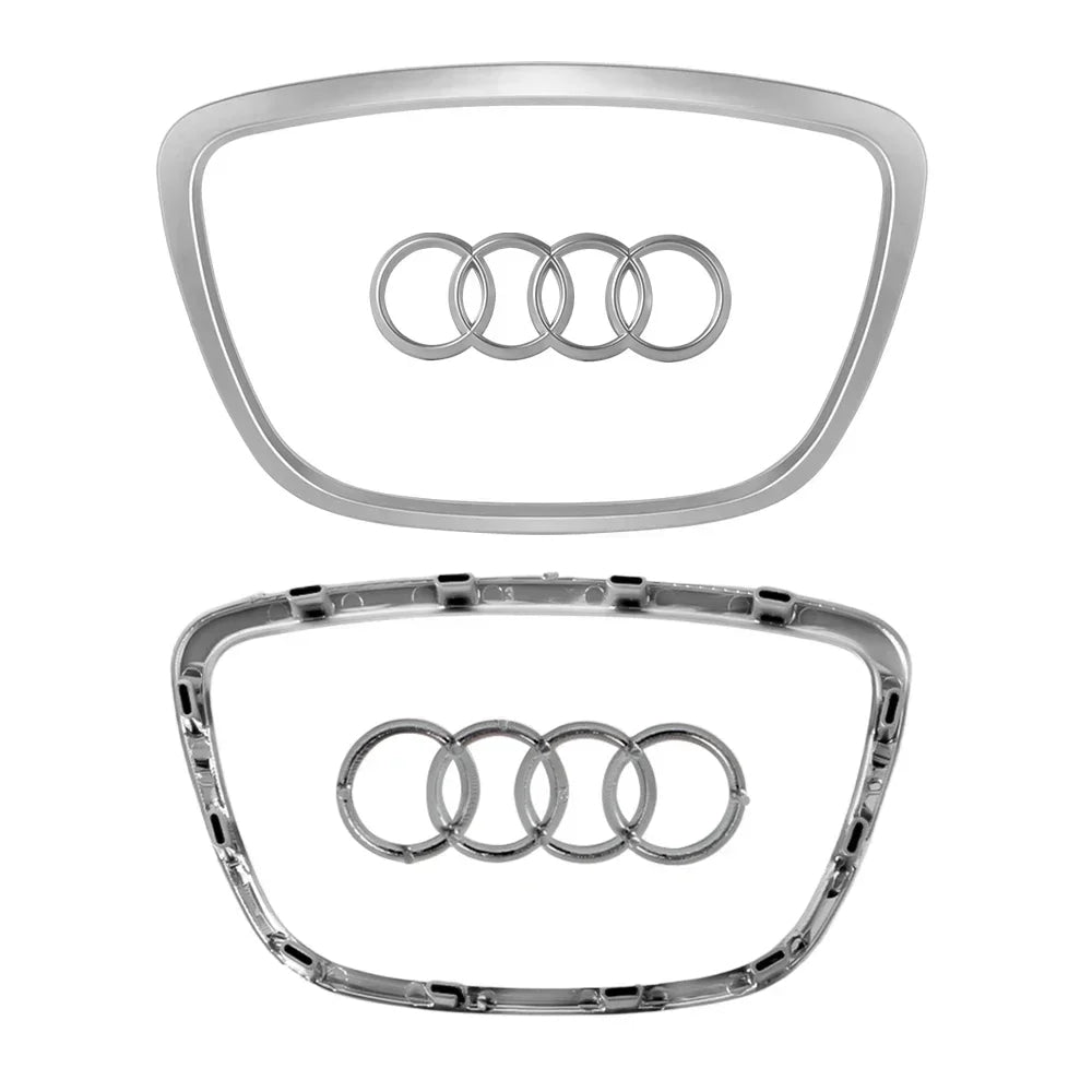 Audi Automobile Steering Wheel Logo Bright Frame Strip Electroplated Sticker Emblem For A3 A4 B8 8P B9 8V A5 A6 C7 A7 Q3 Q5 Q7