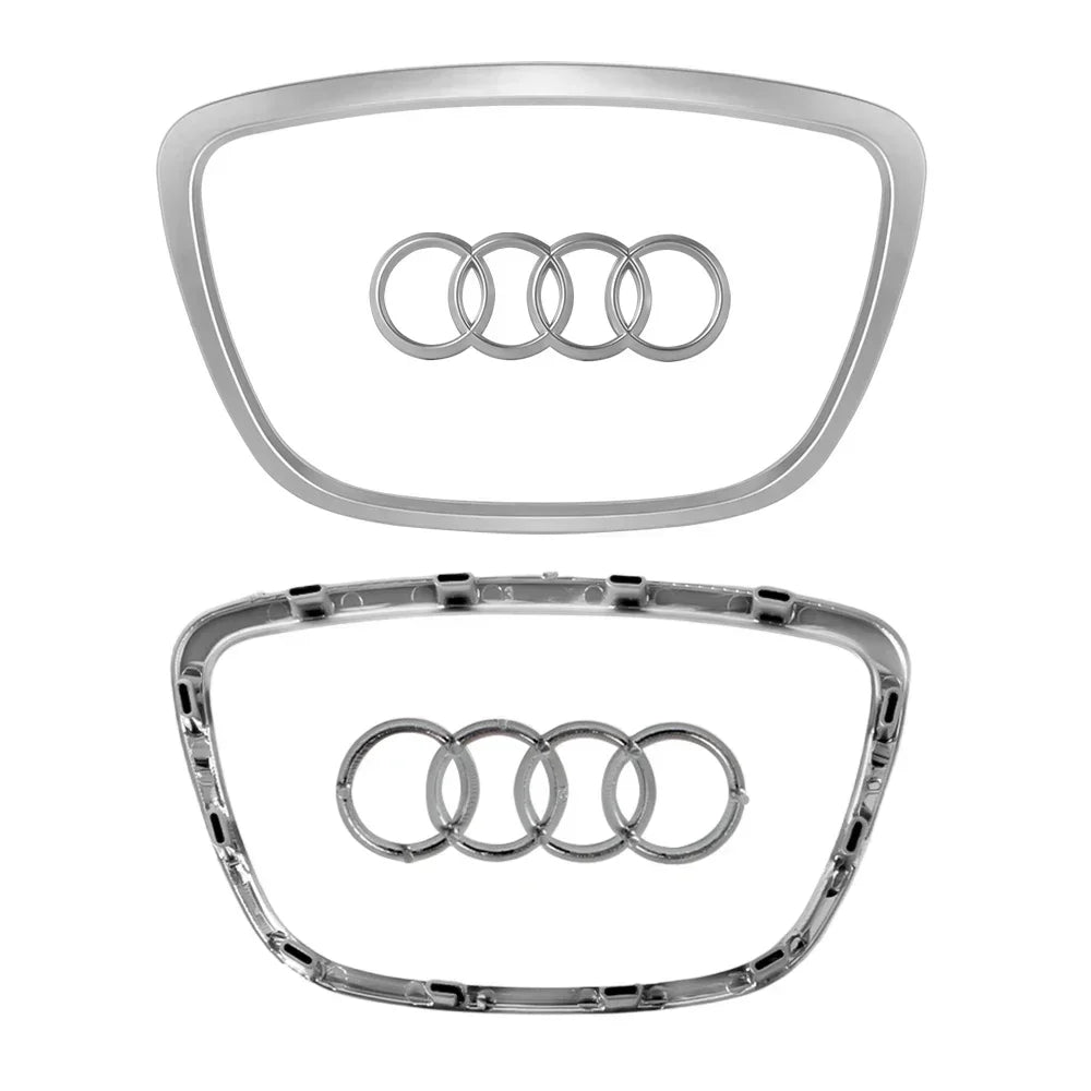 Audi Automobile Steering Wheel Logo Bright Frame Strip Electroplated Sticker Emblem For A3 A4 B8 8P B9 8V A5 A6 C7 A7 Q3 Q5 Q7