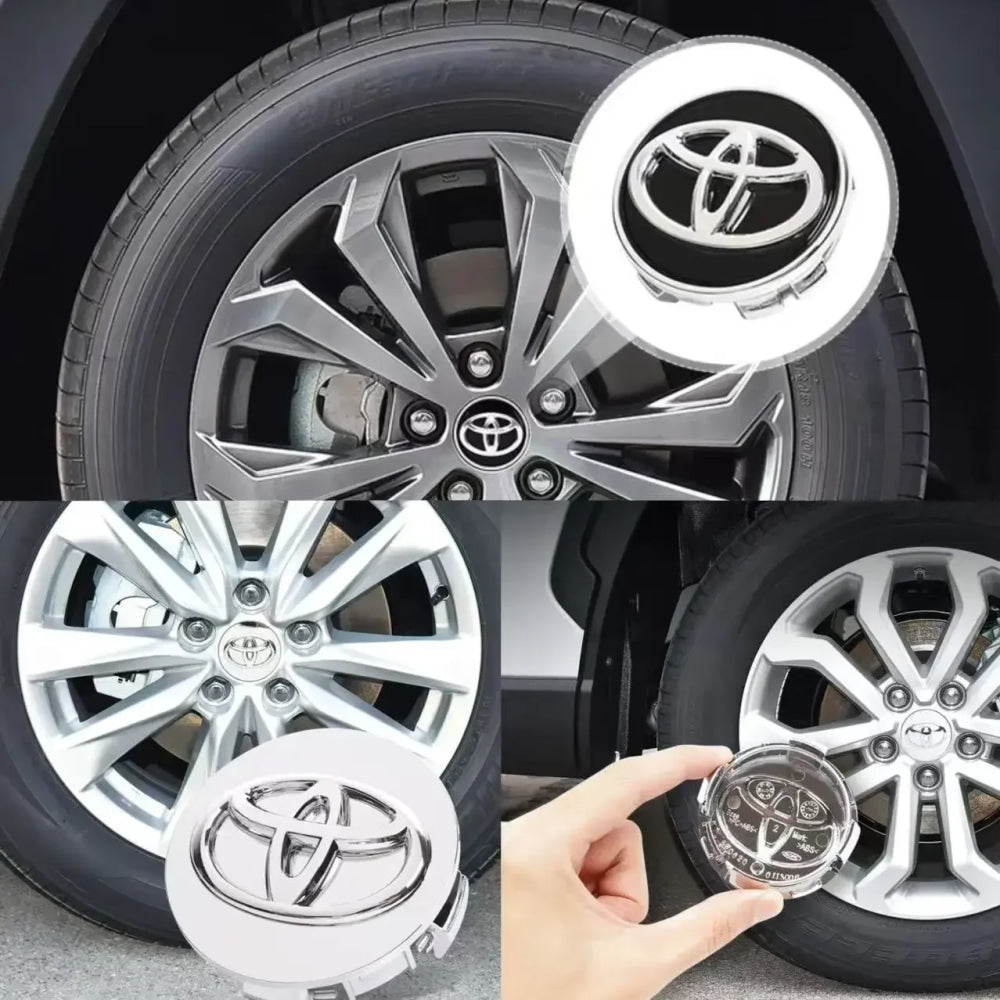 4Pcs 57/62mm Car Wheel Center Hub Caps For Toyota Rav4 Aygo Yaris Corolla Camry Car Tire Center Decoration Stickers Accessories