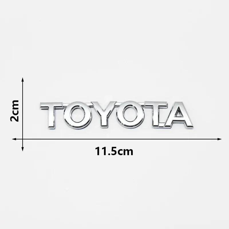 3D ABS Glossy Black Silver Letters Trunk Emblem Stickers Car Accessories Modified For Toyota camry chr corolla rav4 Car Sticker