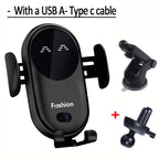 Cargador inalámbrico de 30W para coche, soporte para salida de aire, soporte para teléfono de coche, cargador de carga inalámbrico rápido infrarrojo inteligente giratorio