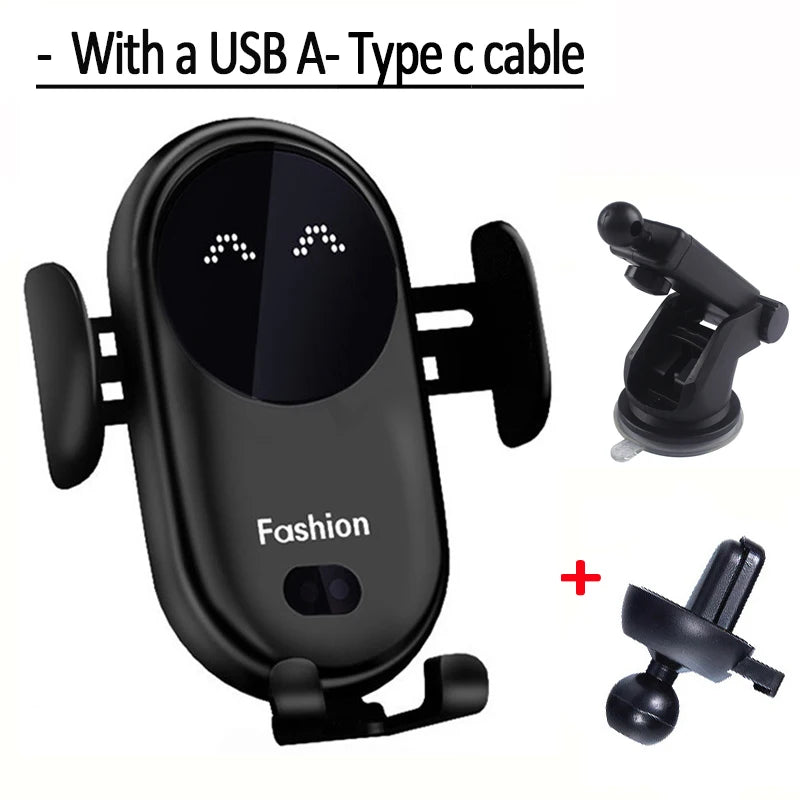 Cargador inalámbrico de 30W para coche, soporte para salida de aire, soporte para teléfono de coche, cargador de carga inalámbrico rápido infrarrojo inteligente giratorio