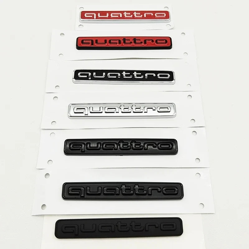 3D ABS Black Logo Quattro Emblem Decal Car Badge For Audi A3 A5 A4 A6 A7 A8 A1 A2 S3 S4 TT Q3 Q7 Q5 Quattro Sticker Accessories