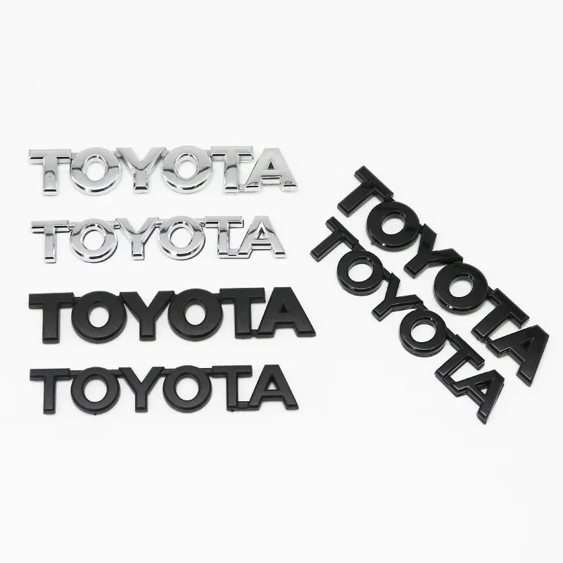 3D ABS Glossy Black Silver Letters Trunk Emblem Stickers Car Accessories Modified For Toyota camry chr corolla rav4 Car Sticker