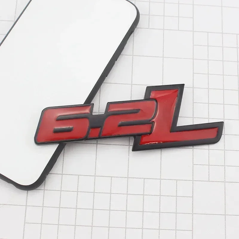 3D Metal 6.2L Logo Car Rear Boot Trunk Emblem Badge Sticker For Ford Raptor F150 Hummer H2 Chevrolet C7 Camaro Dodge Challenger